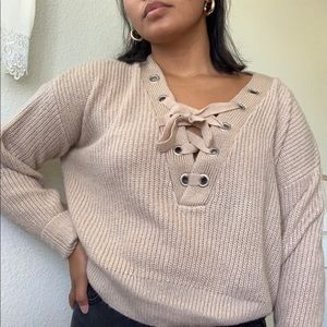 Beige Cropped H&M Sweater